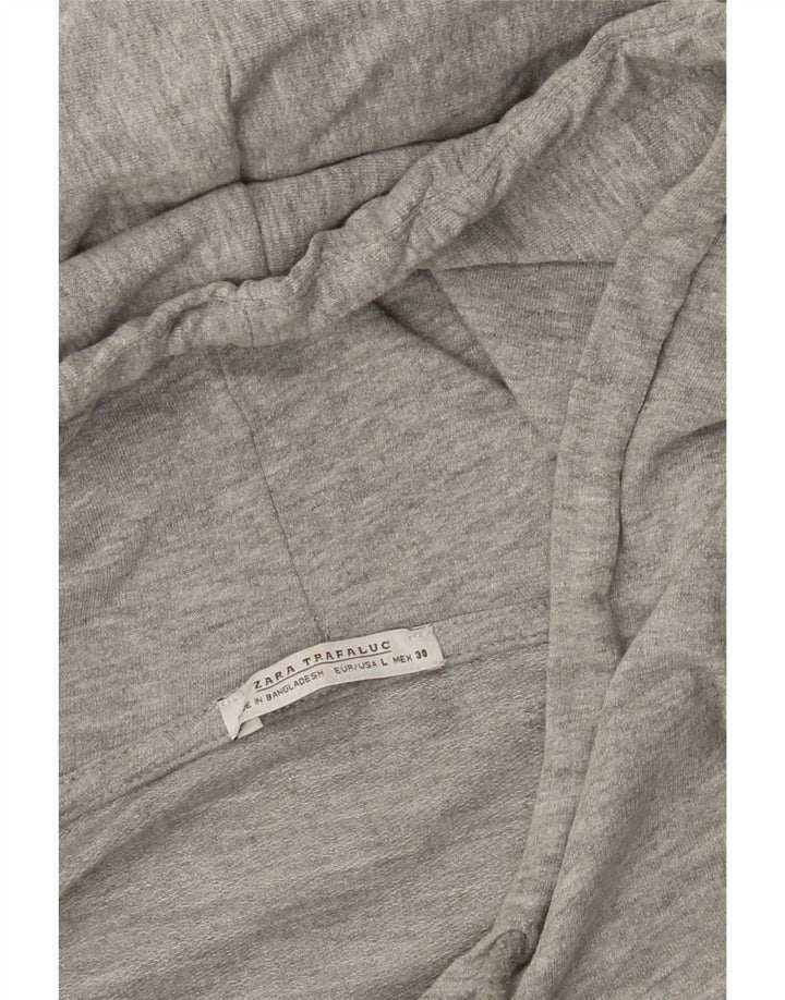 ZARA Womens Hooded Blouse Top UK 16 Large Grey