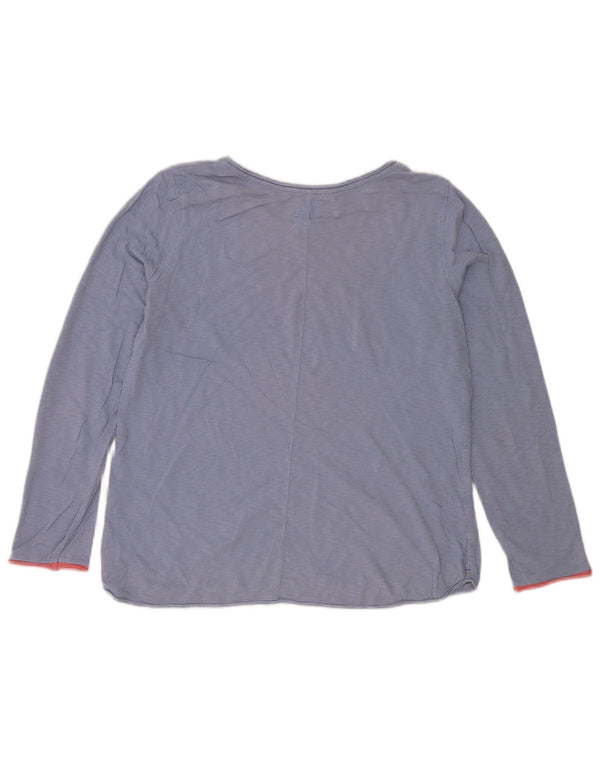 Bijela ženska majica dugih rukava UK 12 Srednje plavi flekasti pamuk