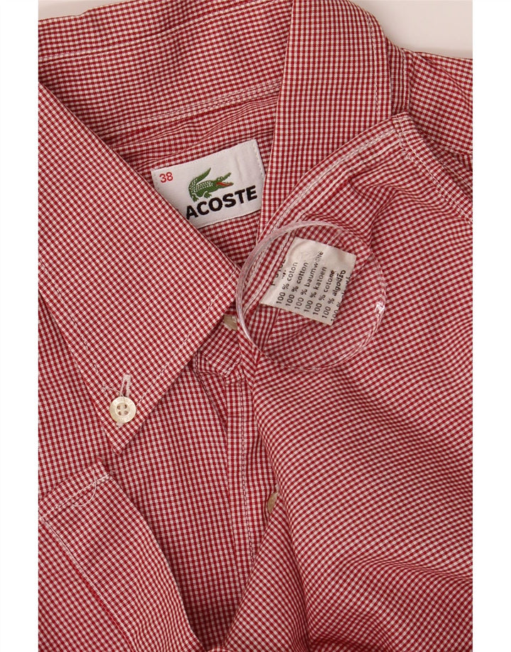 LACOSTE Mens Shirt Size 38 Small Red Check Cotton Vintage Lacoste and Second-Hand Lacoste from Messina Hembry 