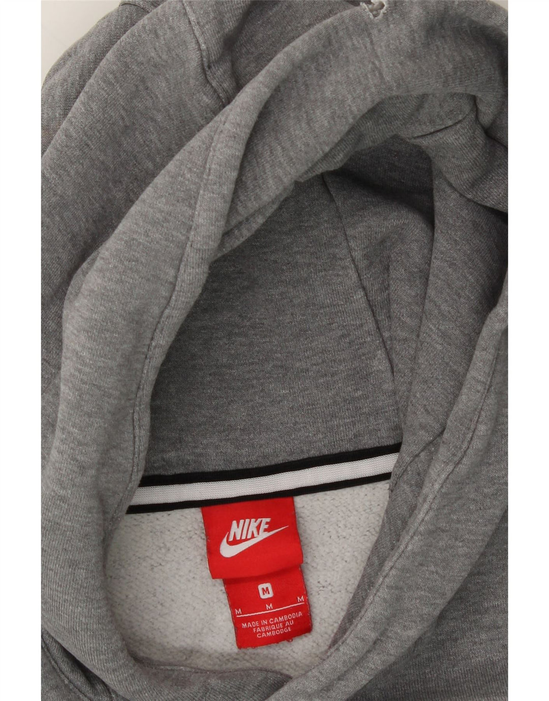 NIKE Mens Graphic Hoodie Jumper Medium Grey Colourblock Cotton Vintage Nike and Second-Hand Nike from Messina Hembry 
