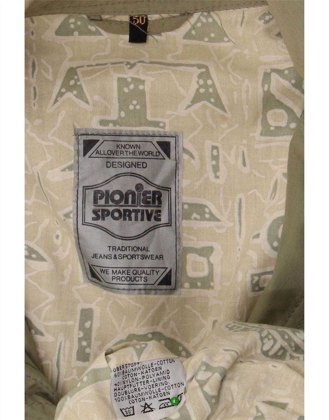 Vintage muška vojna jakna IT 50 veliki kaki pamuk