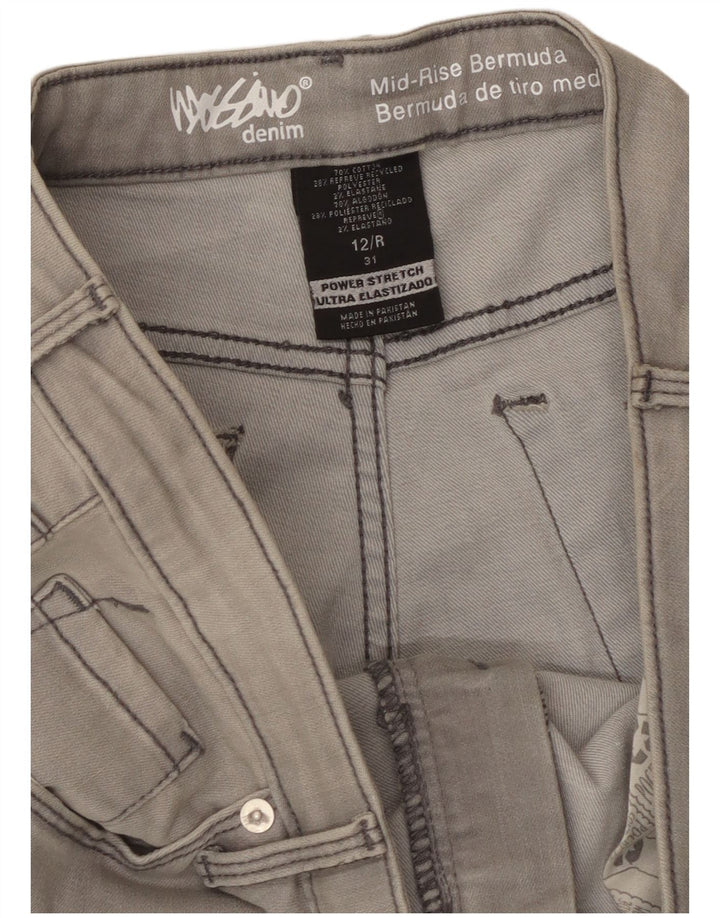 Mossimo ženske Power Stretch traper kratke hlače srednjeg rasta US 12 Large W31 sive