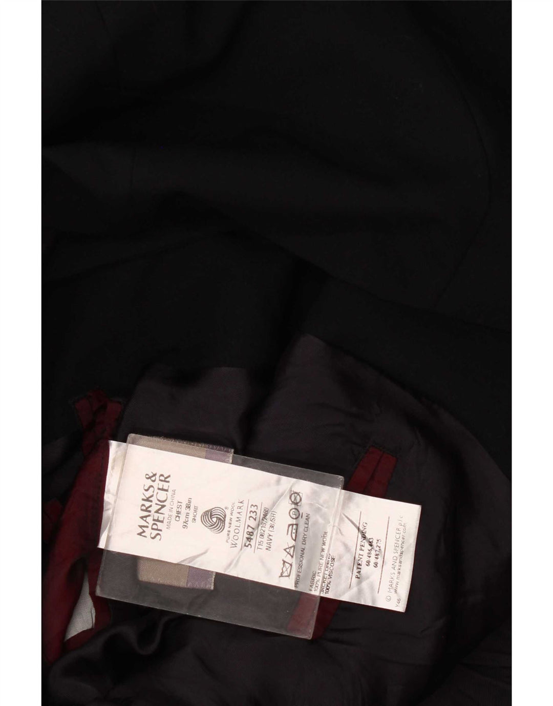 Marks & Spencer muška jakna sa 3 gumba UK 38 srednje tamnoplava nova vuna