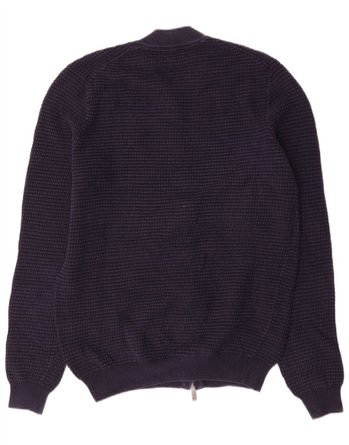 Massimo Dutti muški kardigan pulover srednje tamnoplave boje pamuka