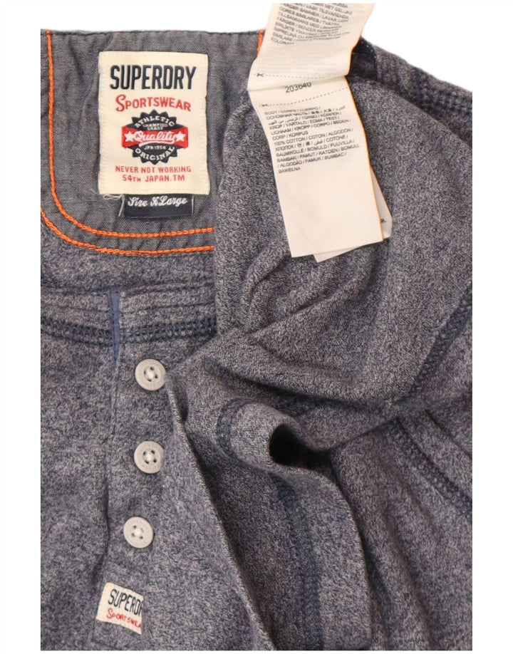 SUPERDRY muška majica dugih rukava XL tamnoplavi pamuk