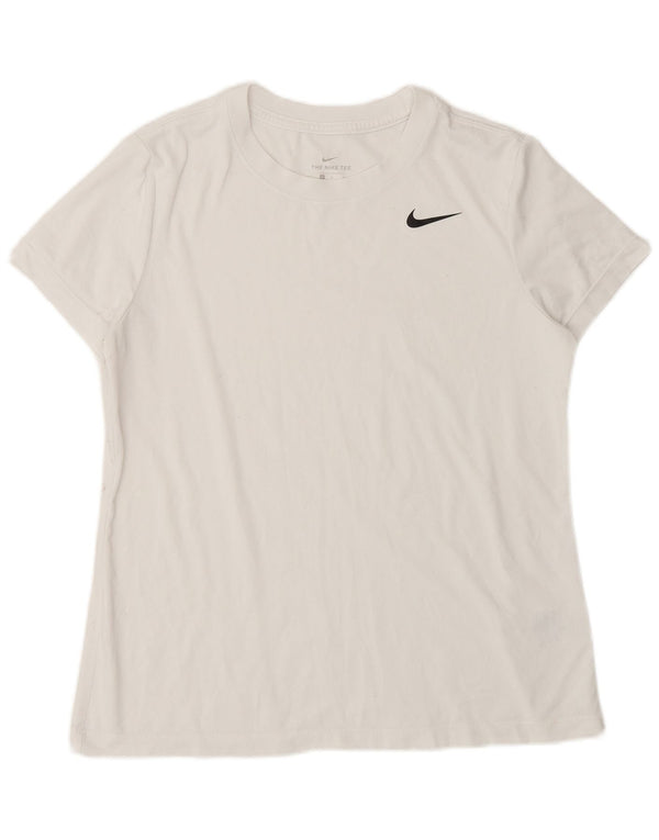 NIKE ženska majica kratkih rukava Dri Fit UK 14 srednji bijeli poliester