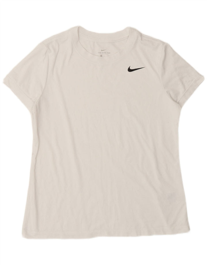 NIKE ženska majica kratkih rukava Dri Fit UK 14 srednji bijeli poliester