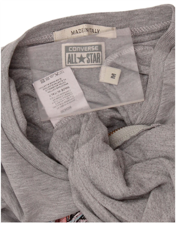 CONVERSE Ženski džemper s grafičkim motivima UK 14 srednje sivi pamuk