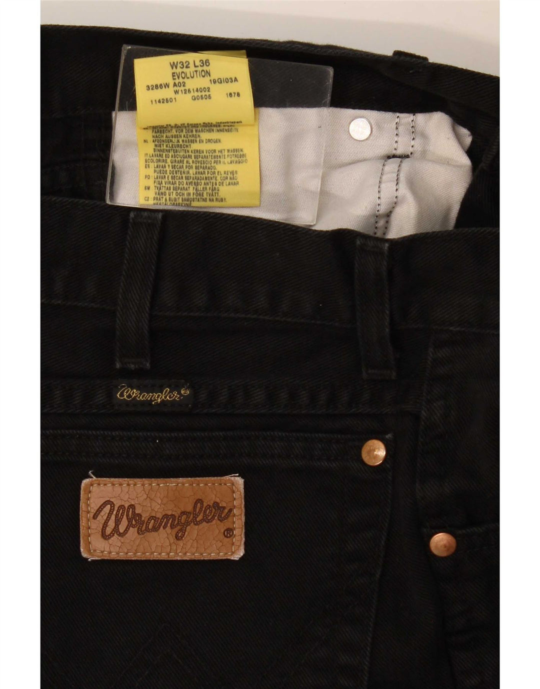 Wrangler Mens Evolution Straight Jeans W32 L36 Crni pamuk