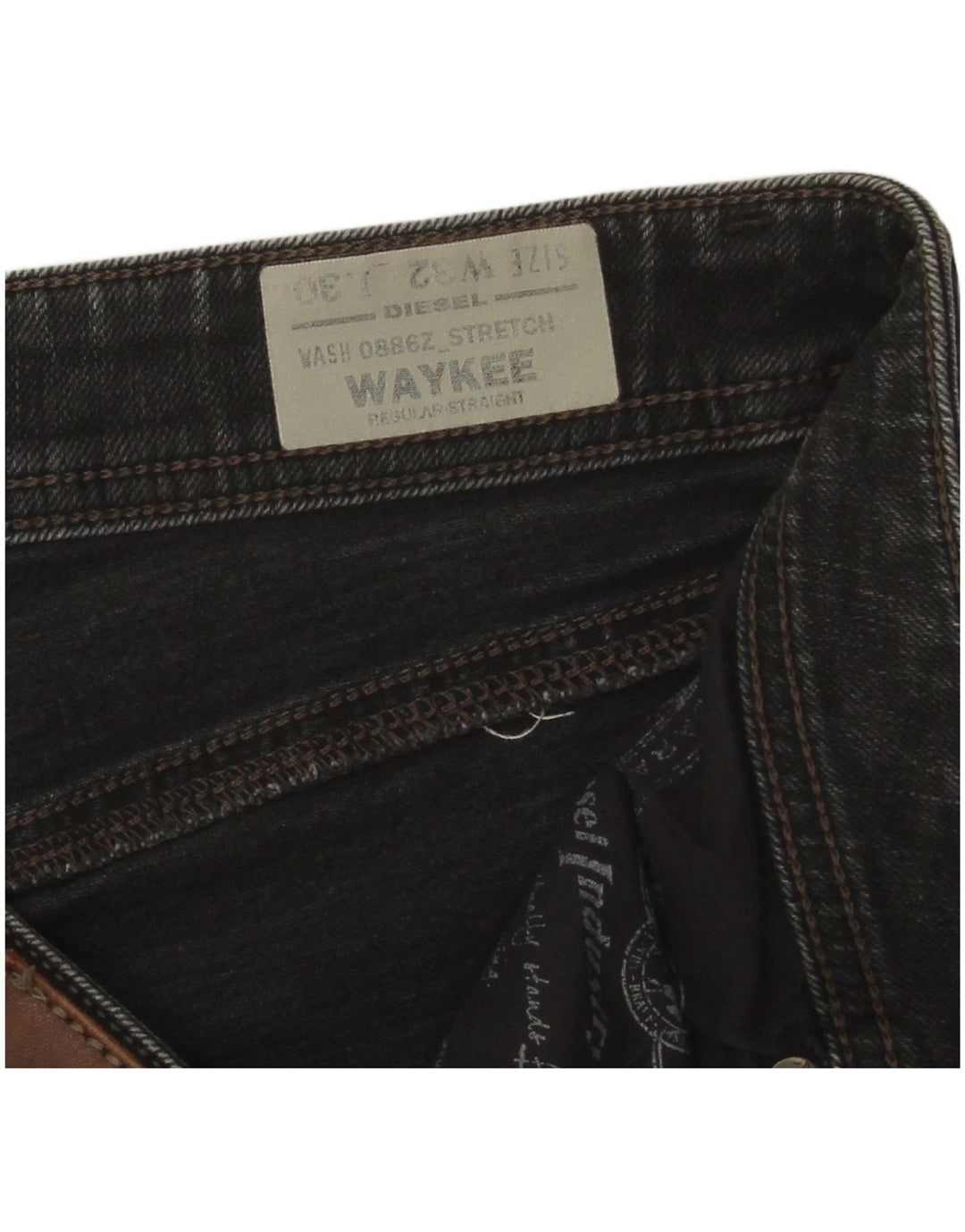 Diesel Mens Waykee Regular Straight Jeans W32 L30 Sivi pamuk