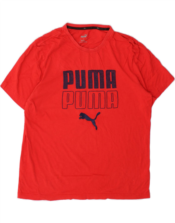PUMA Mens Graphic T-Shirt Top Small Red Cotton Vintage Puma and Second-Hand Puma from Messina Hembry 