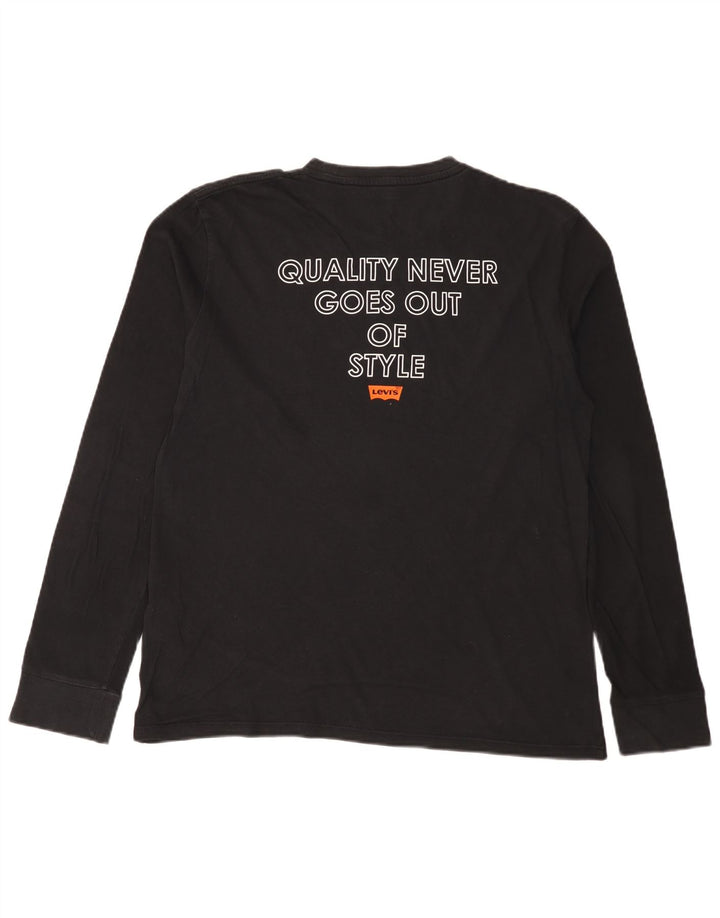 Levi's muška majica dugih rukava s grafičkim motivima, veliki crni pamuk