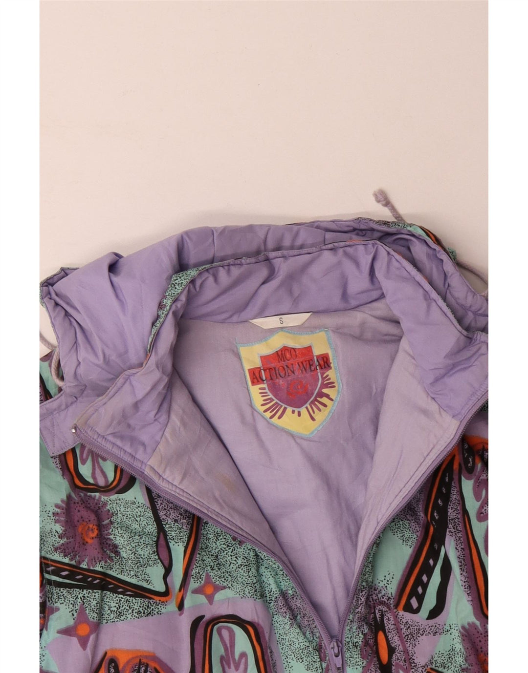 VINTAGE Muška vjetrovka s apstraktnim uzorkom UK 36 Mala višebojna