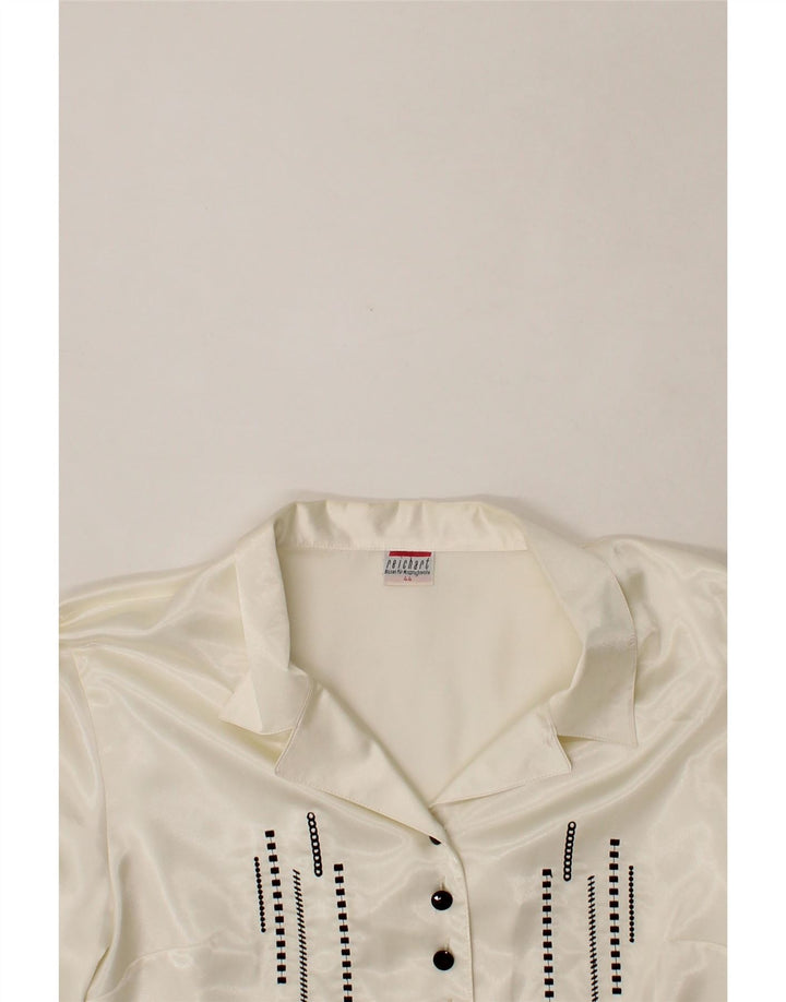 VINTAGE Womens Shirt Blouse EU 44 XL White Polyester Vintage Vintage and Second-Hand Vintage from Messina Hembry 