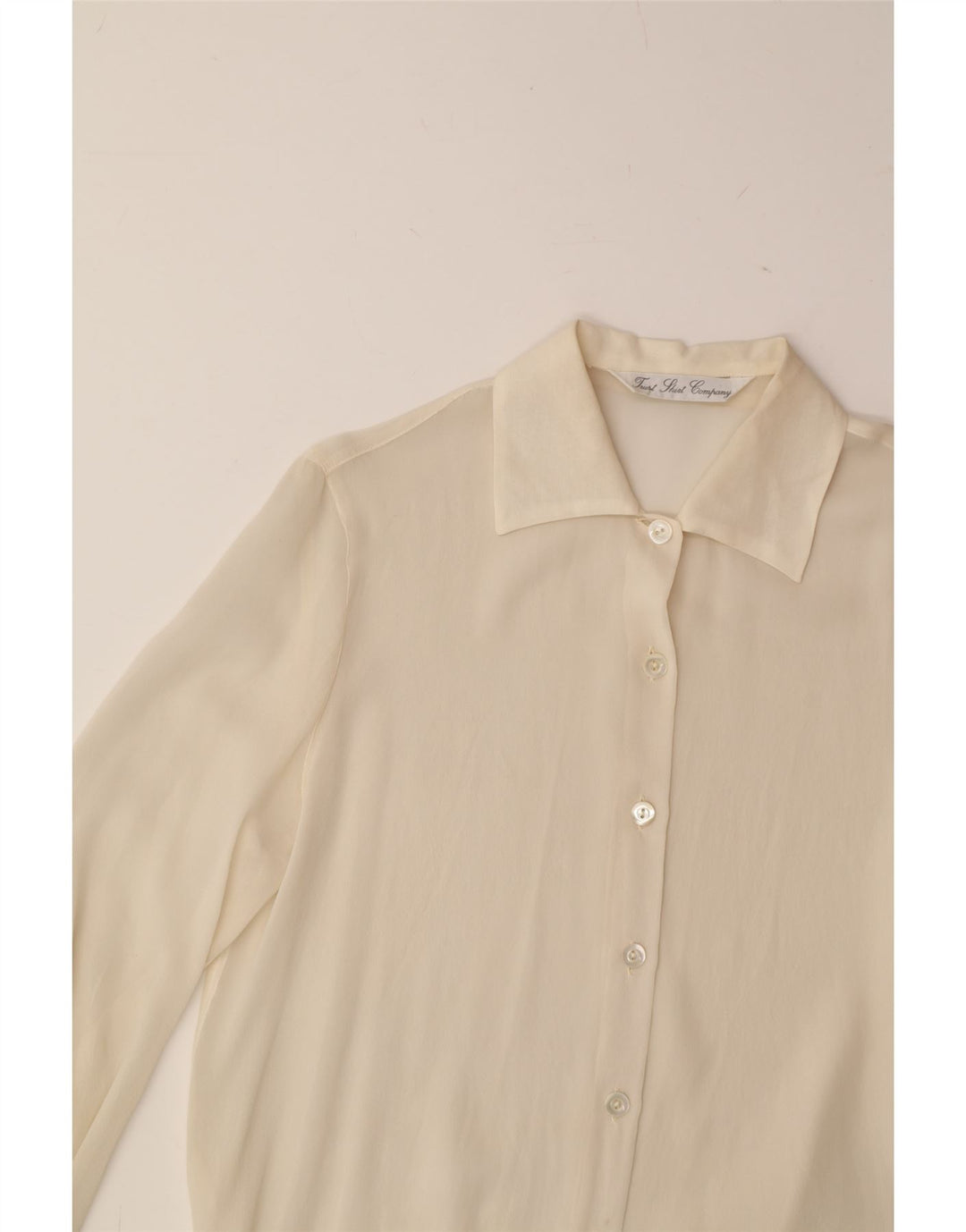 VINTAGE Womens Shirt Blouse UK 16 Large Beige Vintage Vintage and Second-Hand Vintage from Messina Hembry 