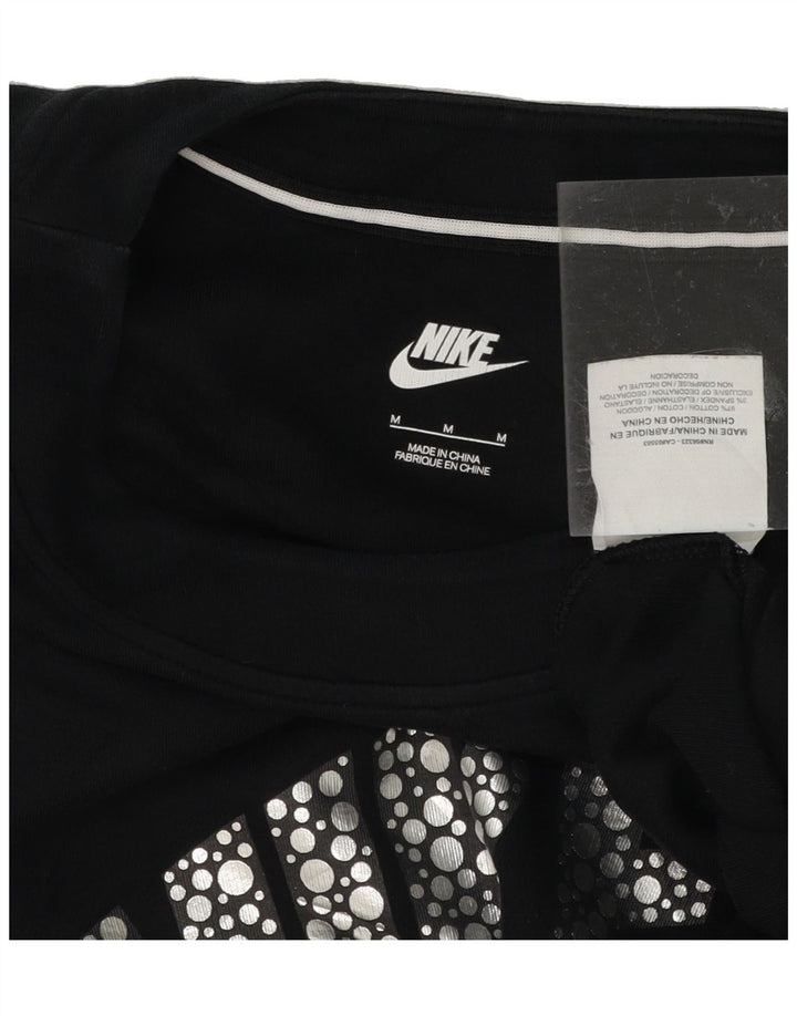 NIKE Womens Graphic Sweatshirt Jumper UK 14 Medium Black Cotton Vintage Nike and Second-Hand Nike from Messina Hembry 