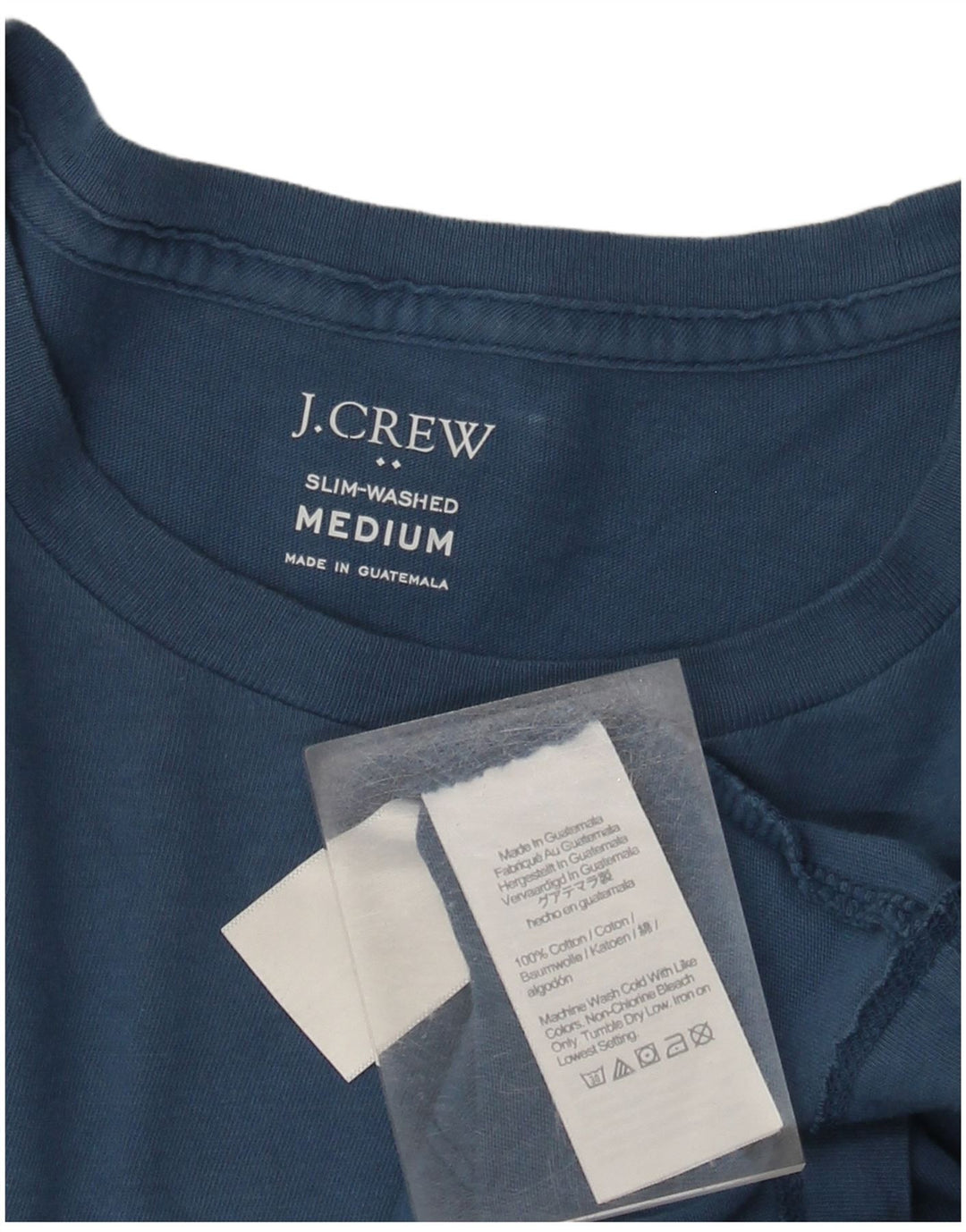 J. CREW Muška uska majica kratkih rukava Srednje plavi pamuk