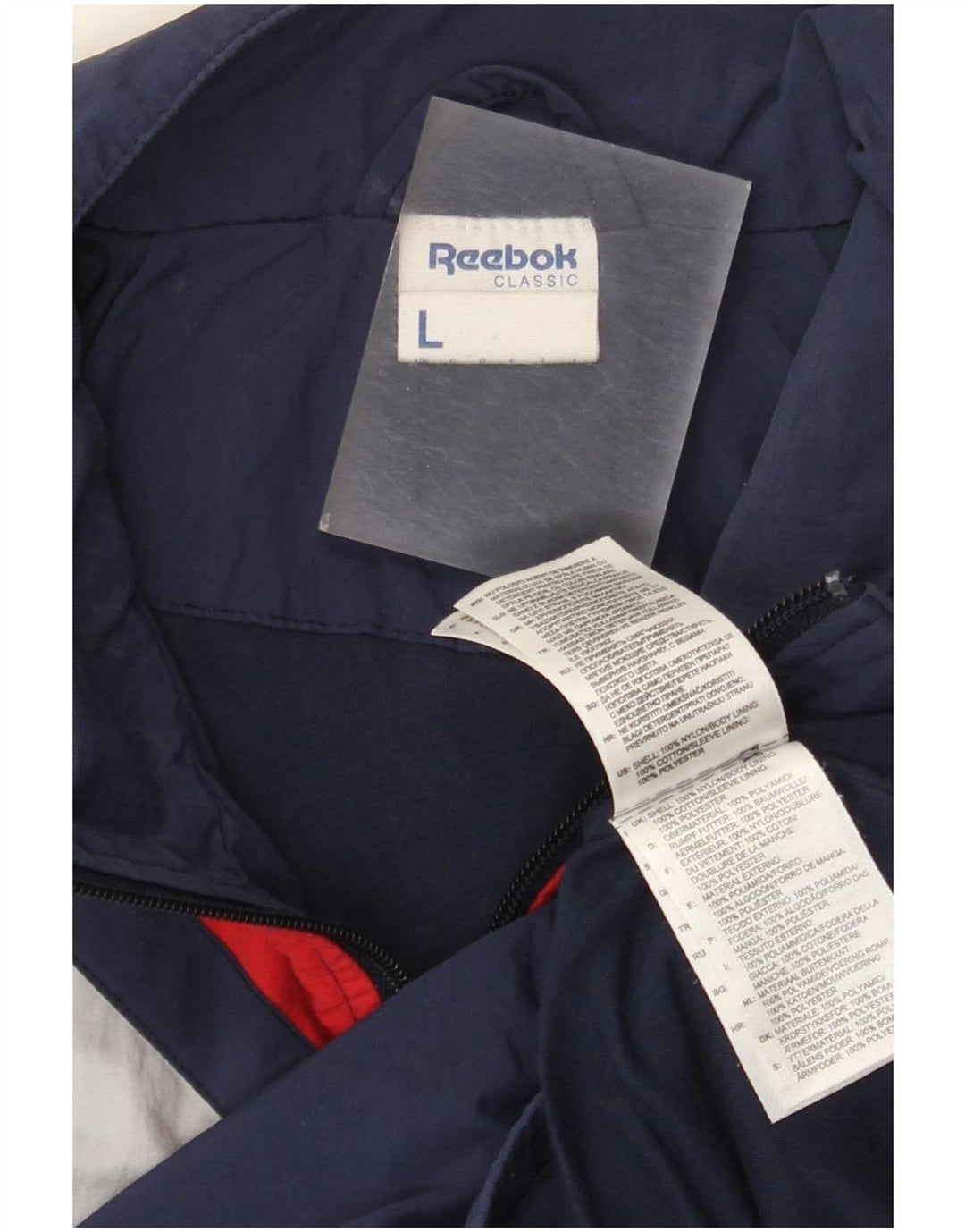 Reebok muška gornja jakna trenirke velika tamnoplava najlonska boja