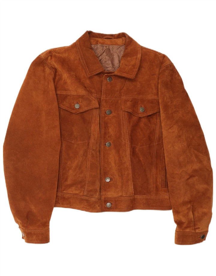 Vintage ženska bomber jakna od brušene kože UK 14 srednje smeđe kože