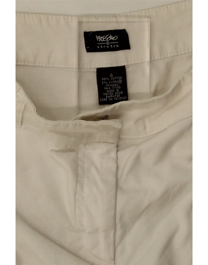 MOSSIMO Womens Straight Cropped Trousers US 6 Medium W28 L25 White Cotton Vintage Mossimo and Second-Hand Mossimo from Messina Hembry 