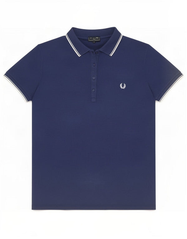 Fred Perry Womens Polo Shirt UK 20 2XL Navy Blue Cotton