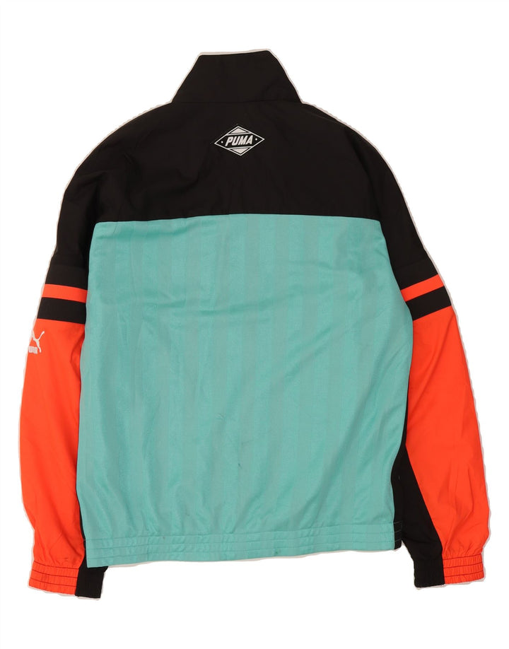 PUMA Mens Graphic Tracksuit Top Jacket Small Blue Colourblock Polyester Vintage Puma and Second-Hand Puma from Messina Hembry 