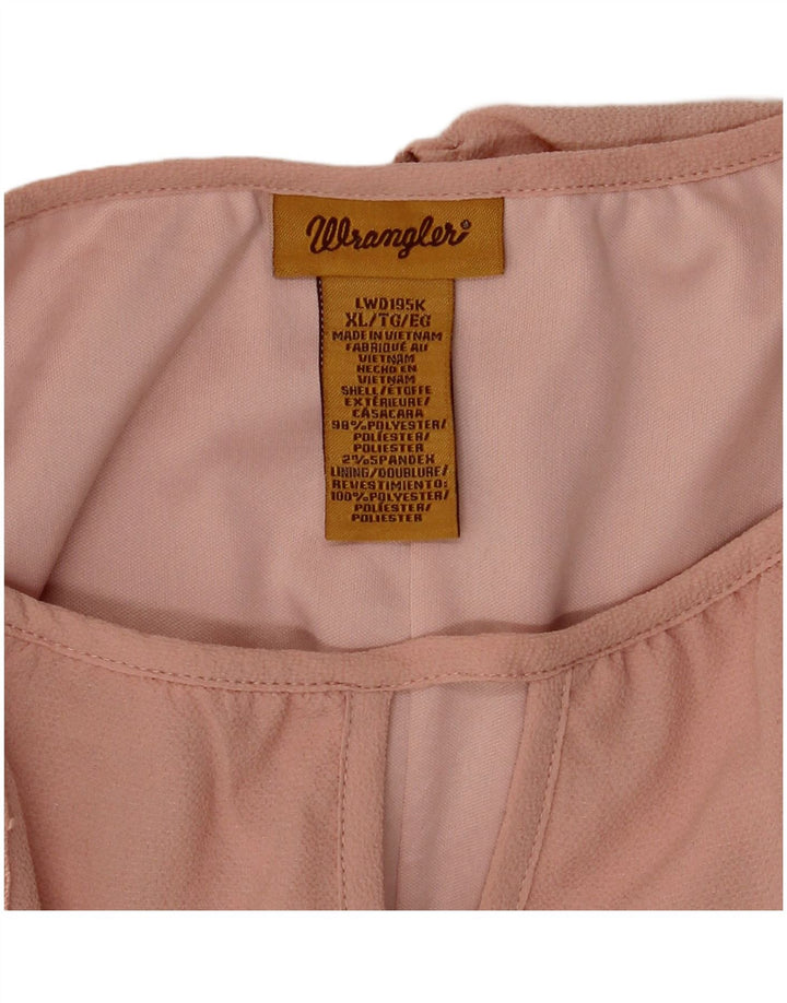 Wrangler ženska haljina tunika dugih rukava UK 18 XL Ružičasti poliester