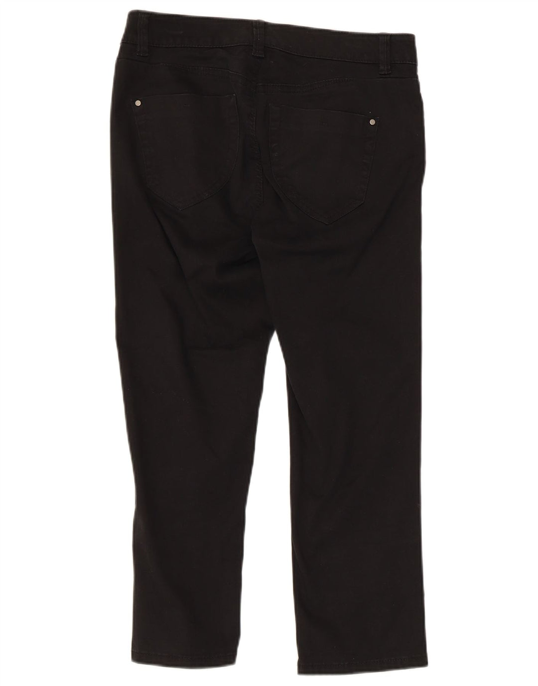 ESPRIT Womens Straight Capri Trousers UK 8 Small W30 L22 Black Cotton