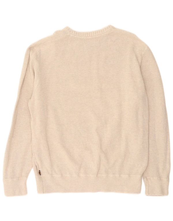 EDDIE BAUER Veliki muški pulover s okruglim izrezom, bež pamuk