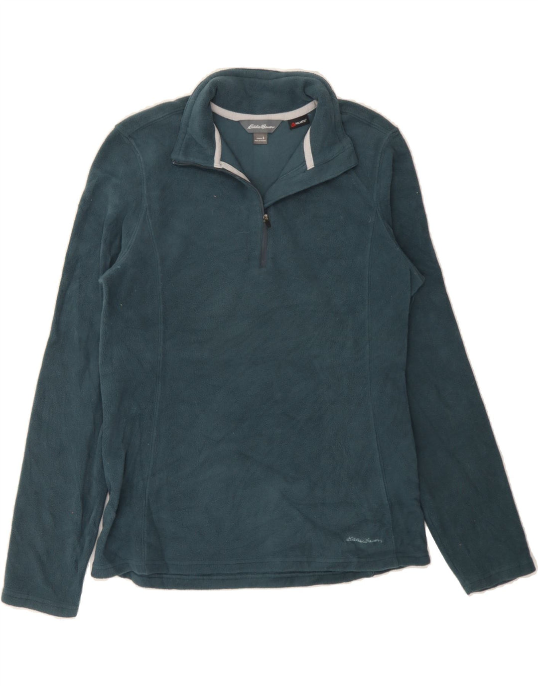 EDDIE BAUER Womens Zip Neck Fleece Jumper UK 10 Small Grey Polyester Vintage Eddie Bauer and Second-Hand Eddie Bauer from Messina Hembry 
