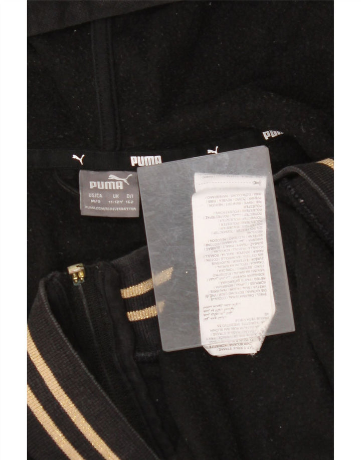 Pulover s kapuljačom PUMA za dječake 11-12 godina, crni pamuk