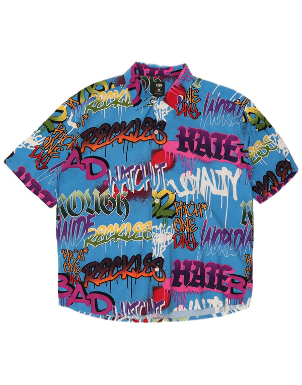 VINTAGE muška velika grafička majica kratkih rukava, mala plava boja