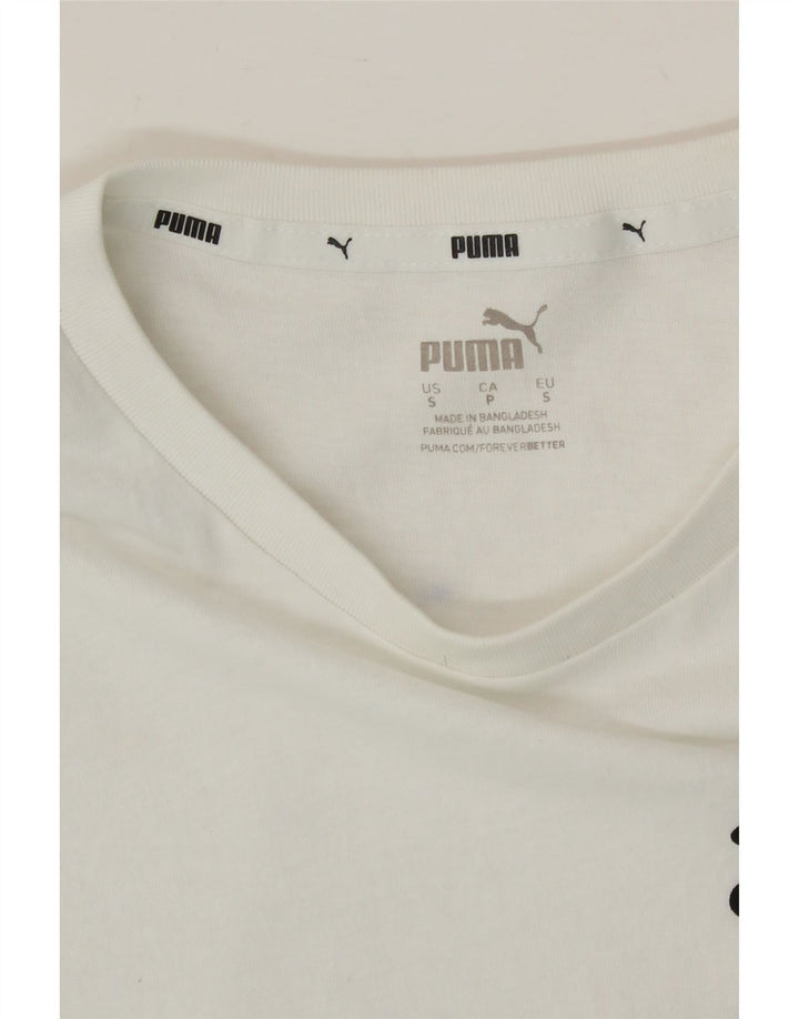 PUMA Mens Graphic T-Shirt Top Small White Cotton Vintage Puma and Second-Hand Puma from Messina Hembry 