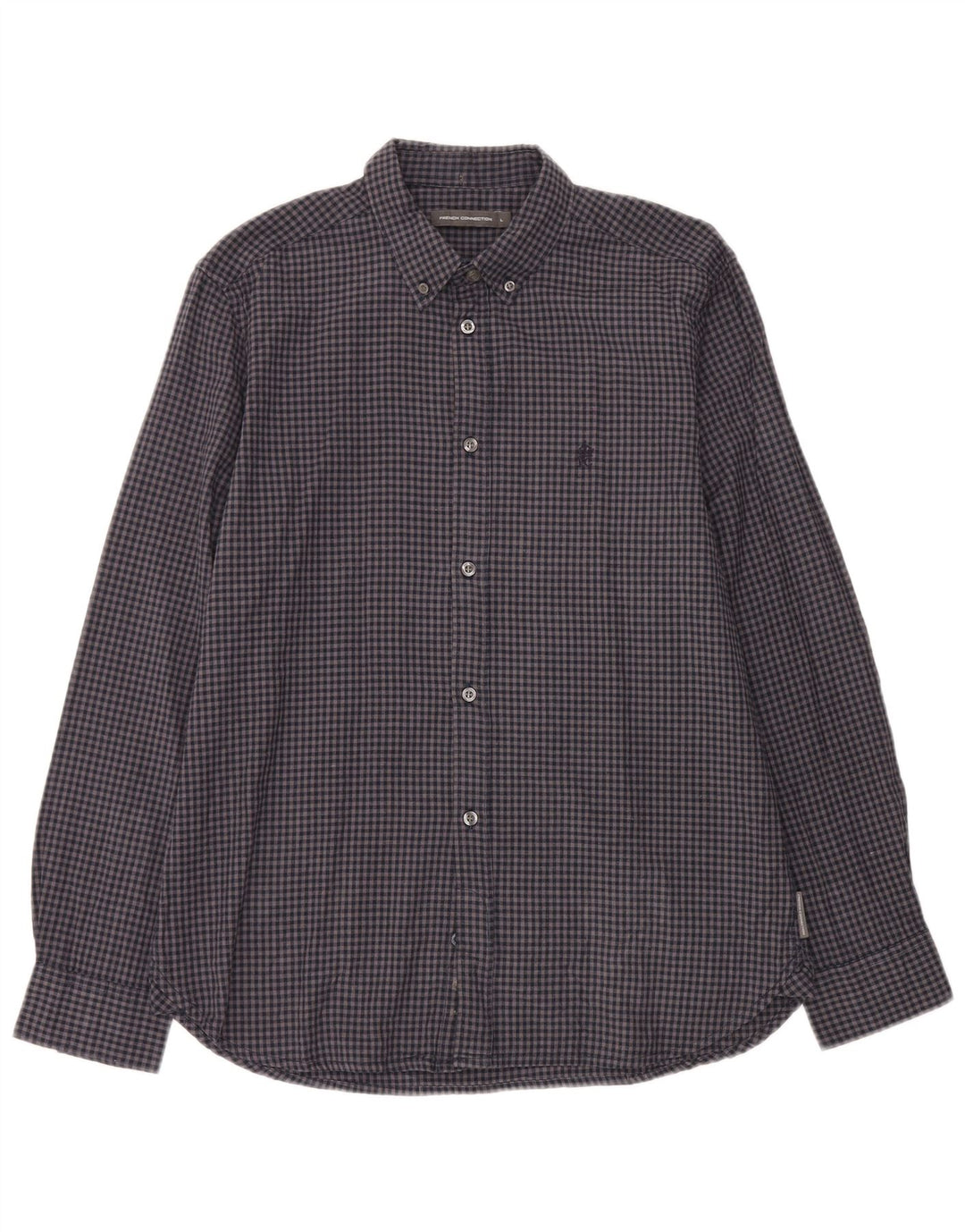 French Connection muška flanelska košulja velika tamnoplava gingham pamuk