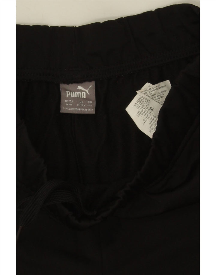 PUMA Boys Tracksuit Trousers Joggers 11-12 Years  Black Polyester Vintage Puma and Second-Hand Puma from Messina Hembry 