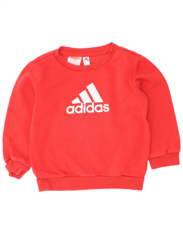 Adidas majica s grafičkim motivima za dječake 2-3 godine, crveni pamuk