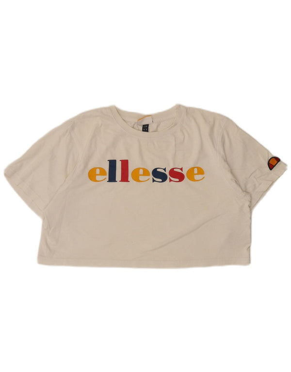 Ellesse ženska majica kratkih rukava s grafičkim motivima, UK 12, srednji bijeli pamuk