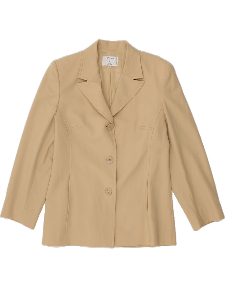 BIANCO E BLU Womens 3 Button Blazer Jacket IT 44 Medium Beige Vintage Bianco e Blu and Second-Hand Bianco e Blu from Messina Hembry 
