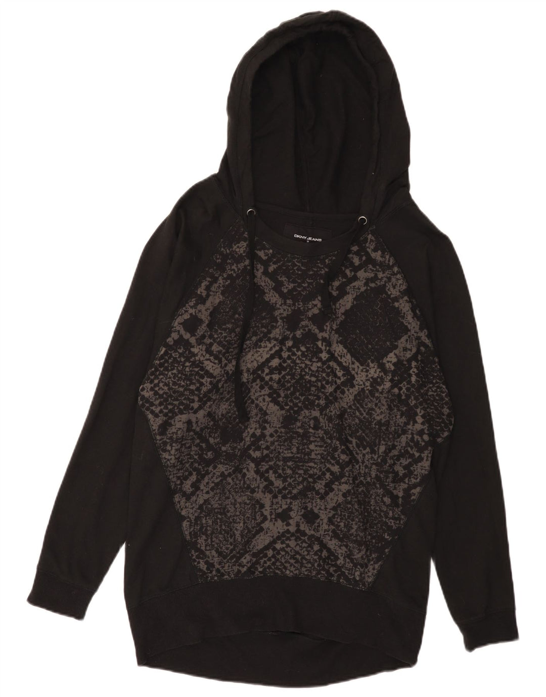 Dkny Ženska majica s kapuljačom UK 14 Srednji crni geometrijski pamuk