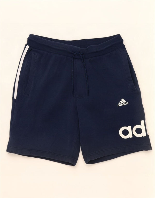 Adidas Mens Graphic Sport Shorts Medium Navy Blue Cotton