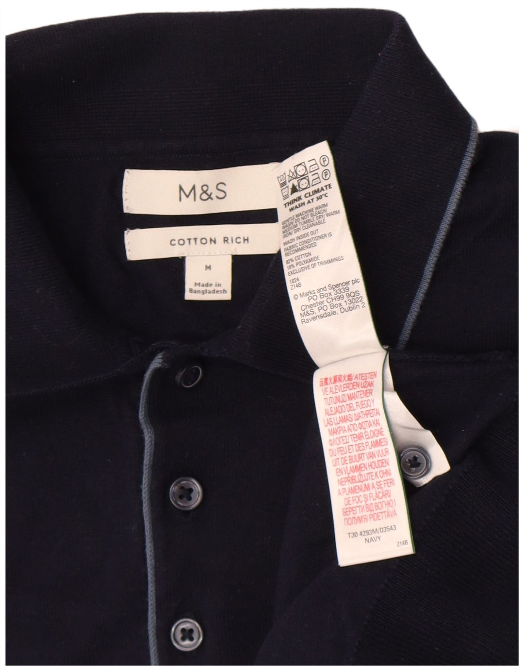 Marks & Spencer muška polo majica Srednje tamnoplavi pamuk