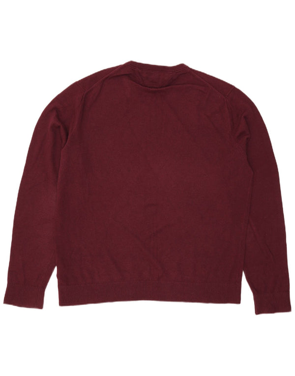 Tommy Hilfiger muški džemper s okruglim izrezom 2XL tamnocrveni pamuk