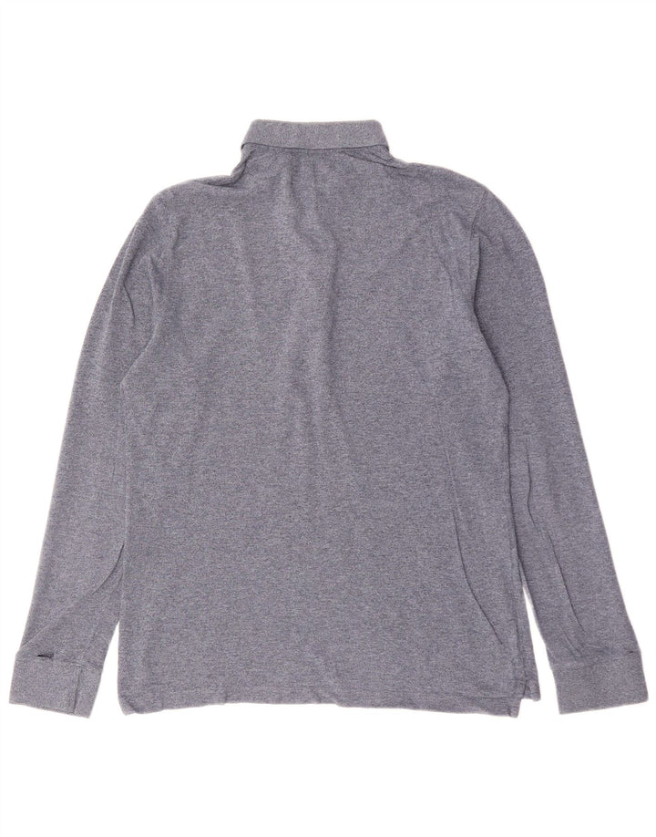 MASSIMO DUTTI muška polo majica dugih rukava srednje sive boje