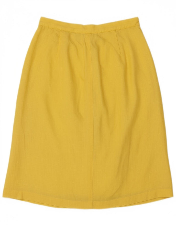 VINTAGE Womens Straight Skirt W23 2XS  Yellow