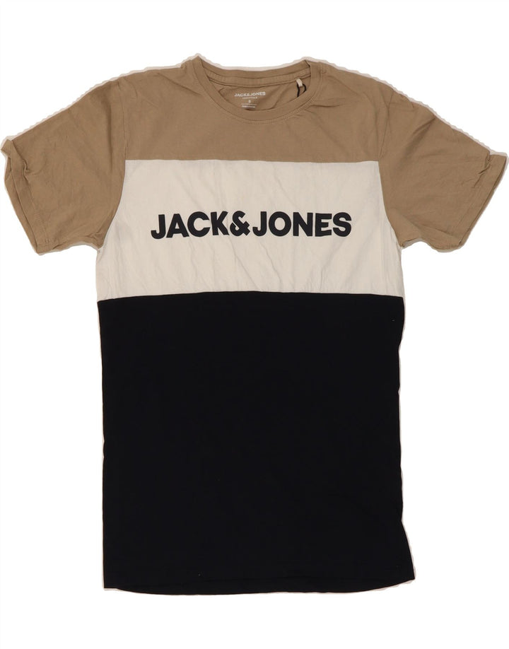 JACK & JONES Mens Graphic T-Shirt Top Small Multicoloured Colourblock Vintage Jack & Jones and Second-Hand Jack & Jones from Messina Hembry 