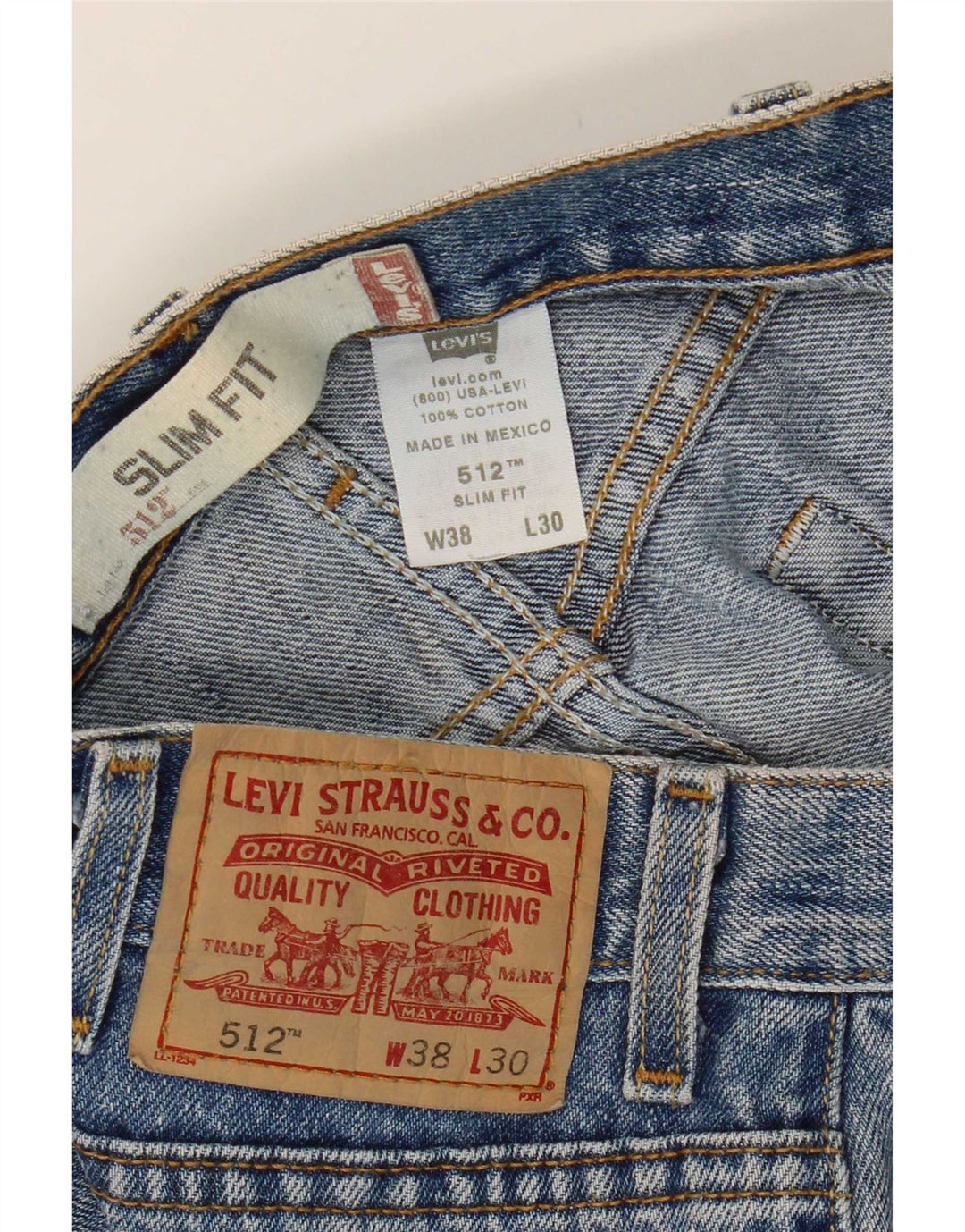 Levi's muške 512 uske traperice W38 L27 plavi pamuk