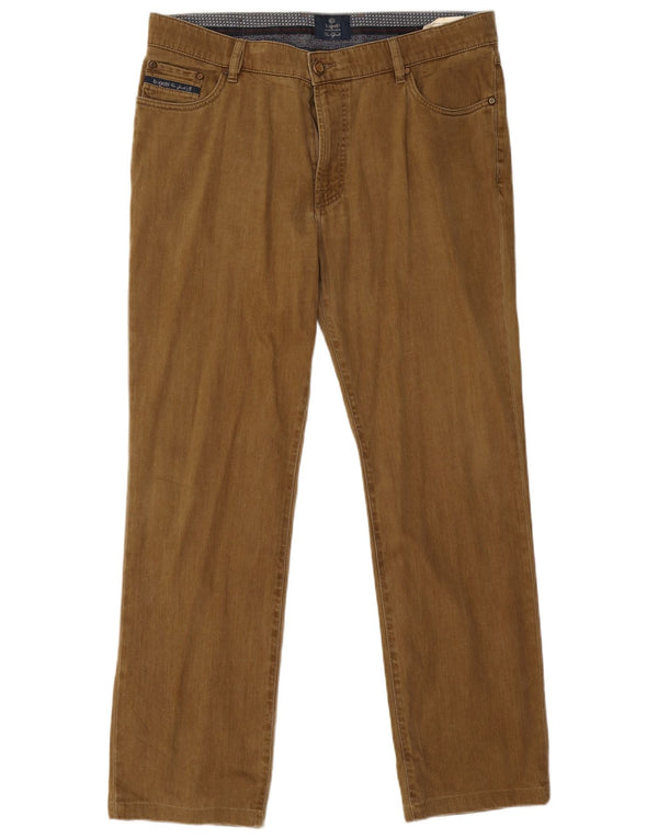 Bugatti muške ravne ležerne hlače IT 54 2XL W36 L30 kaki pamuk