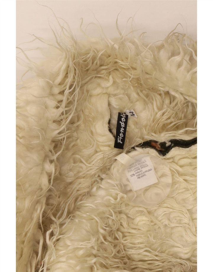 Fiondotinta ženska šerpa duffle jakna UK 14 srednje kaki cvjetne vune