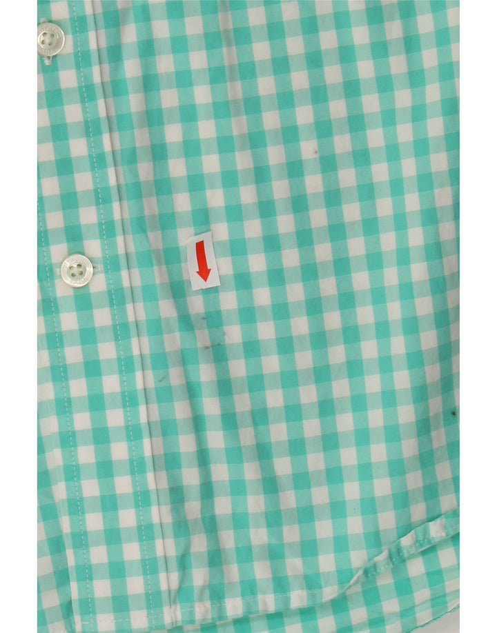 VINEYARD VINES Muška uska košulja srednje tirkizne boje od gingham pamuka