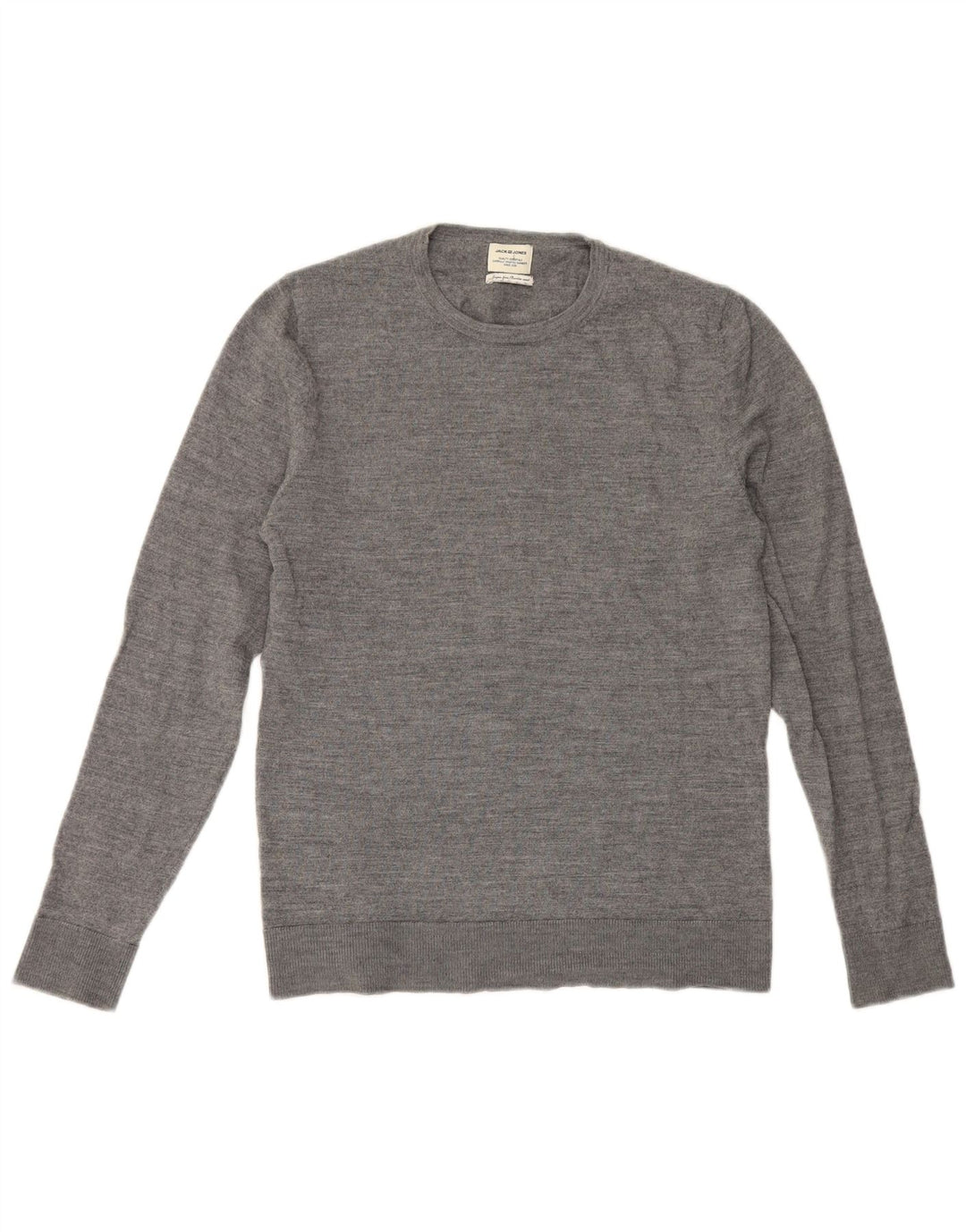 Jack & Jones muški džemper s okruglim izrezom srednje sive vune